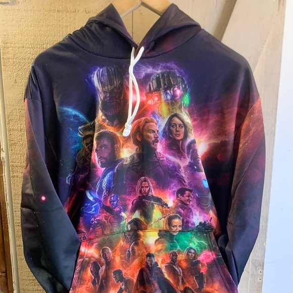 Avengers 3D Infinity Wars Hoodie All Over Printed Size Large - Picture 1 of 2